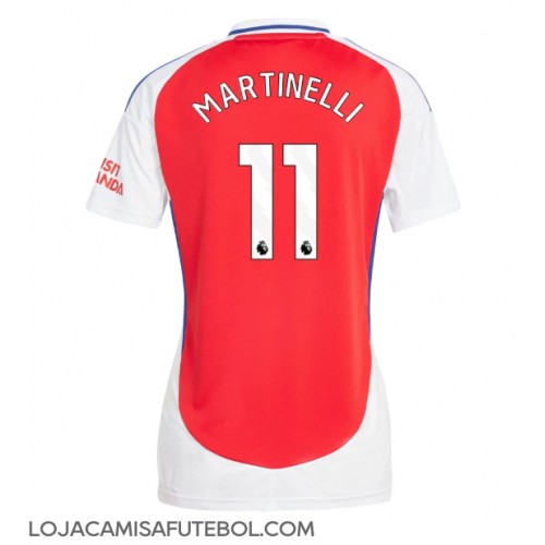 Camisa de Futebol Arsenal Gabriel Martinelli #11 Equipamento Principal Mulheres 2024-25 Manga Curta